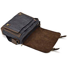 Чоловіча шкіряна сумка через плече з канвасу та шкіри TARWA, RCG-6045-3md, фото 5