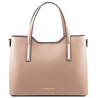 Сумка тоут (тоте) через плече жіноча шкіряна OLIMPIA Tuscany TL141412 (Світлий сіро-коричневий)