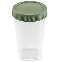 Контейнер пластиковий Curver 0.5 л (67032) прозорий з зеленою кришкою, стакан для зберігання продуктів