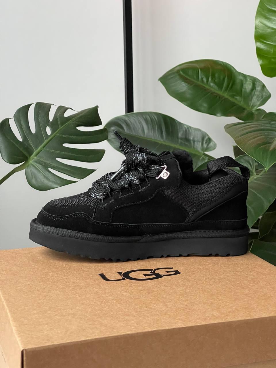 Чоловічі черевики уггі чорні зимові UGG Lowmel Sneaker Black (18714), фото 1