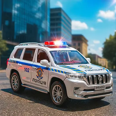 Іграшкова машинка поліції патруль для дітей з інерцією Колекційний автомобіль 1:24 фари світяться звук метал