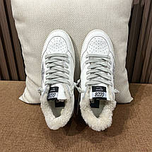 Жіночі білі сірі шкіряні кросівки з хутром Golden Goose Super-Star із зіркою білі кеди хутро, фото 5