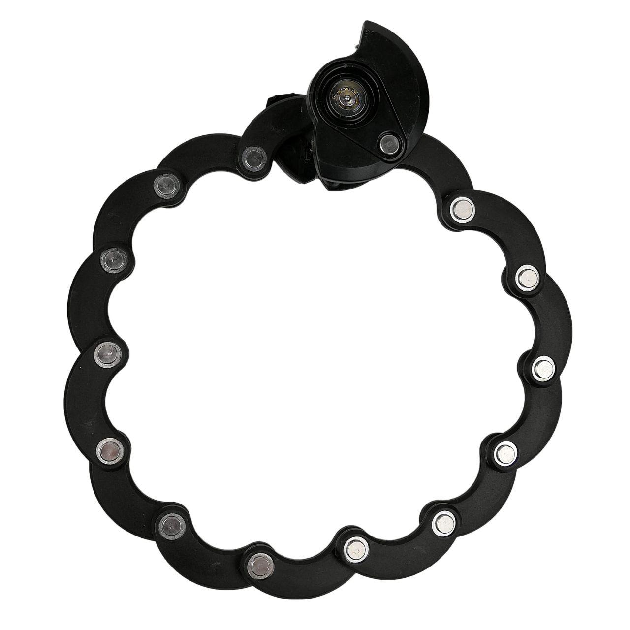 Сегментний велозамок складний металевий чорний, фото 1