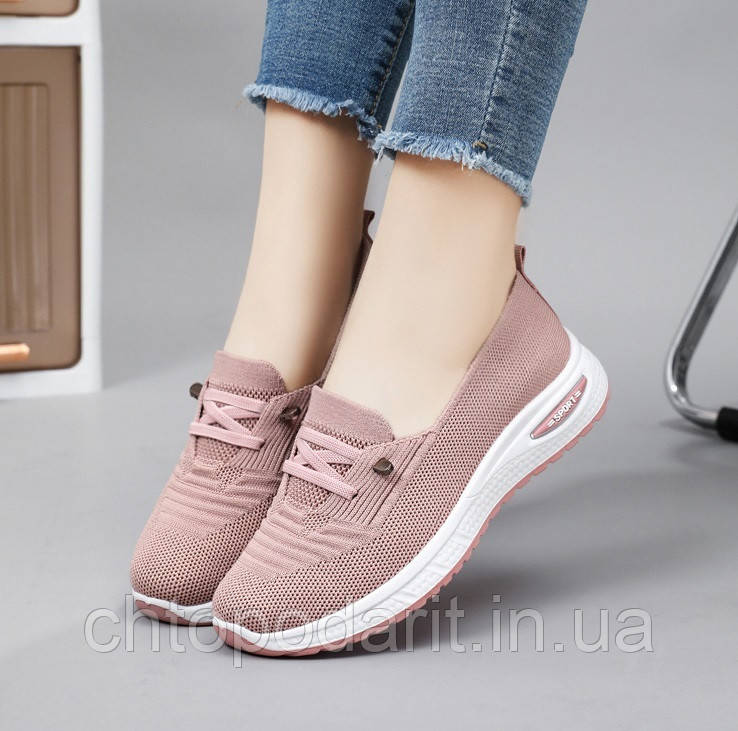 Сліпони Sport, літнє взуття, жіночі туфлі на платформі, текстильні мокасини розмір 39, рожеві Код 00-0714, фото 1