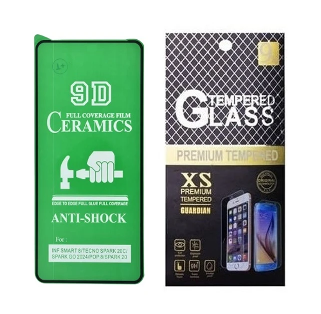 Протиударна захисна плівка Ceramics 9D для Motorola Moto G04, G24, G24 Power з чорною рамкою