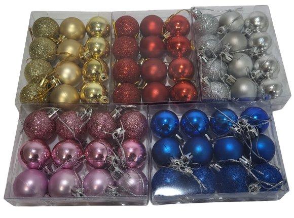 Набір ялинкових новорічних куль 12 шт 30 мм W2301 Jb, фото 1