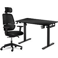 Комплект Mealux PowerDesk Lite Black + Leo Air Plus Black (арт. EVO-201 Lite B/B +Y 546 KB)