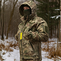 Тактическая куртка зимняя военная утепленная omni-heat мультикам куртка качественная Soft Shell теплая slimtex полевая