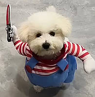 Костюм для собак і котів Чакі S на Хелловін різнокольоровий