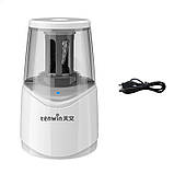 Акумуляторна електроточилка для олівців TENWIN 8010, біла, фото 5