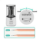 Автоматична чинка для олівців (6-12 мм) Tenwin 8038 12 V, біла, фото 2