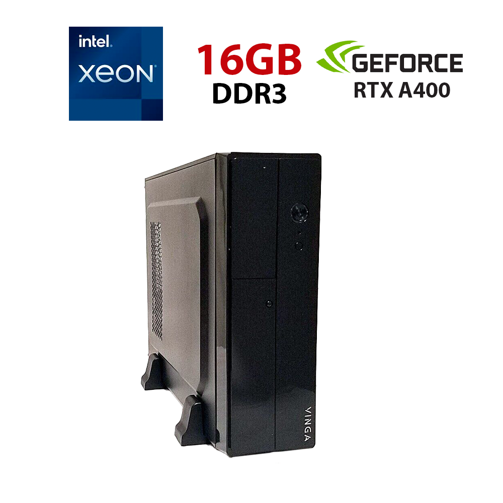 Робоча станція Vinga CS313B SFF / Intel Xeon E5-2695 v2 (12 (24) ядер 2.4 - 3.2 GHz) / 16 GB DDR3 / 240 GB SSD / nVidia RTX A400,