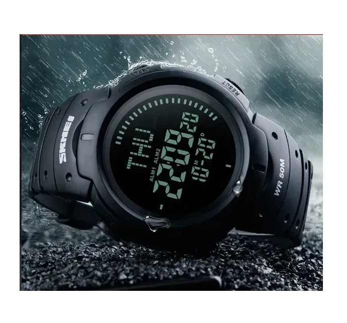 Тактичний годинник Skmei 1231BK Military Smart Watch + Compass, фото 1