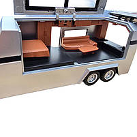 Машинка метал Tesla Cybertruck з прич-кемпером та квадр срібна Тесла 1:32 звук світло 17,5*6*6,5см (CZ 58 B), фото 6