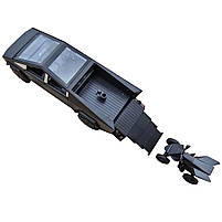 Машинка метал Tesla Cybertruck з прич-кемпером та квадр чорна Тесла 1:32 звук світло 17,5*6*6,5см (CZ 58 B), фото 10