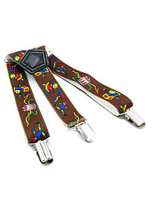 Підтяжки дитячі Weatro Коричневі det-pd-044