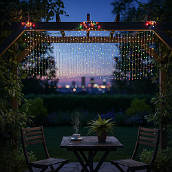 Вулична гірлянда бахрома 3 м, 90 LED, 18 ниток, білий дріт