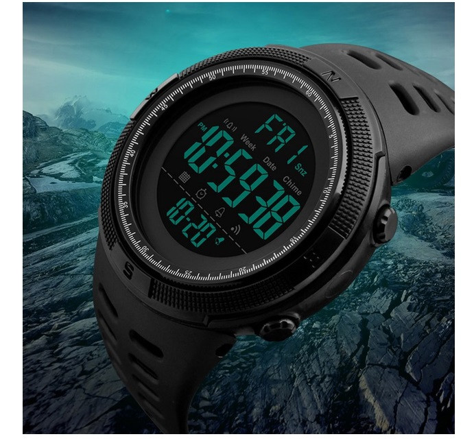 Тактичний годинник Skmei 1251BK ALL BLACK, фото 1