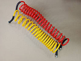 Шланг кручений пневматичний спіральний (к-т 2 шт червон., жовт.) М 22х1,5 L = 7,5 м (5410-3500000) 5410-3506502