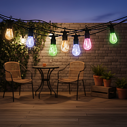 Вулична гірлянда ретро S14 мультиколор 5 м на 10 LED ламп