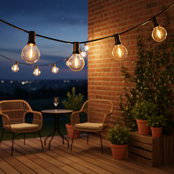 Ретро гірлянда вулична A60 жовта 5 м на 10 LED ламп