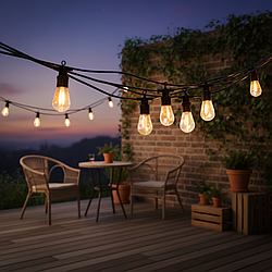 Вулична гірлянда ретро S14 жовта 5 м на 10 LED ламп