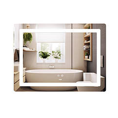 Дзеркало Lidz Kubis (KU2) 900х700 з LED-підсвічуванням Touch, з антизапотіванням, з димером, рег. яскравості LD78LF90448452