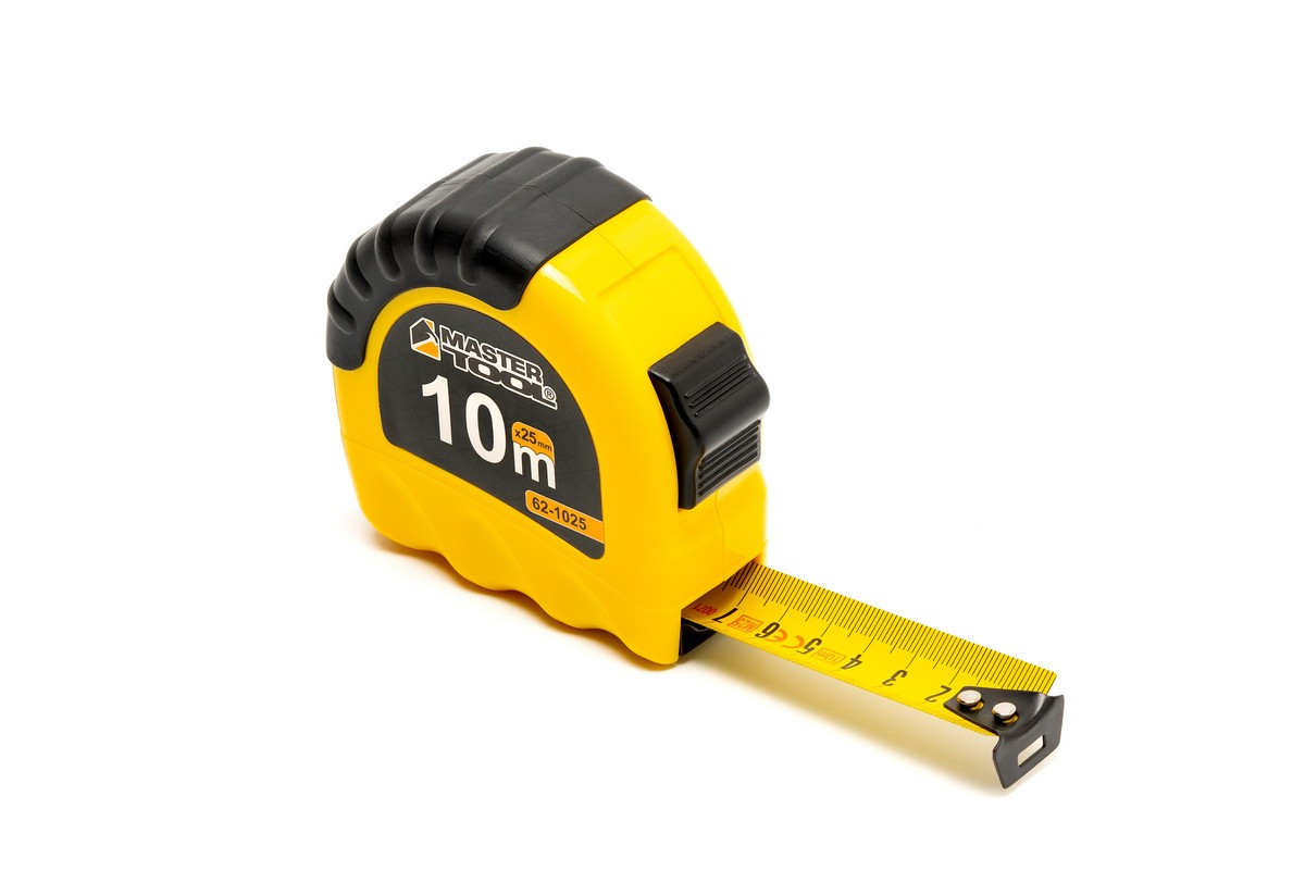 Рулетка 10 м*25 мм тип "Shiftlock", нейлонове покриття MASTERTOOL 62-1025, фото 1
