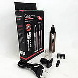 Тример GEMEI GM-3112 2в1, електробритва з насадками для бороди, триммер для бороди, триммер бездротової, фото 7