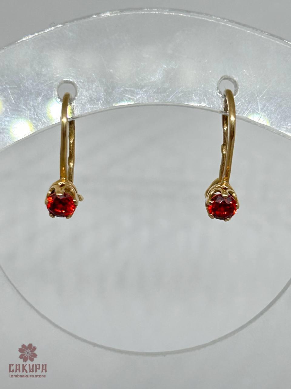 Золоті Сережки зі вставкою цирконій, фото 1