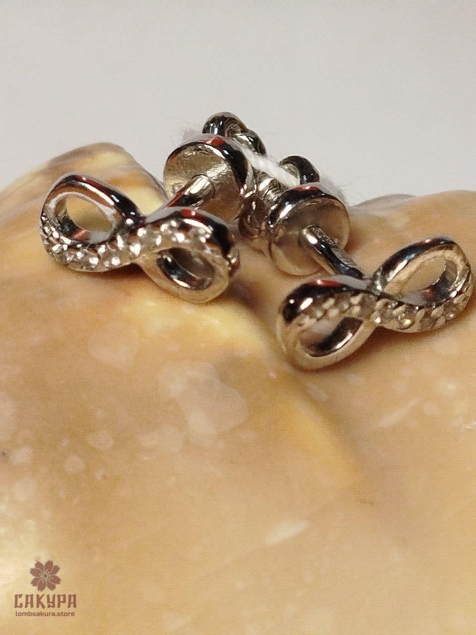 Срібні Сережки зі вставкою цирконій, фото 1