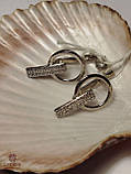 Срібні Сережки зі вставкою цирконій, фото 2