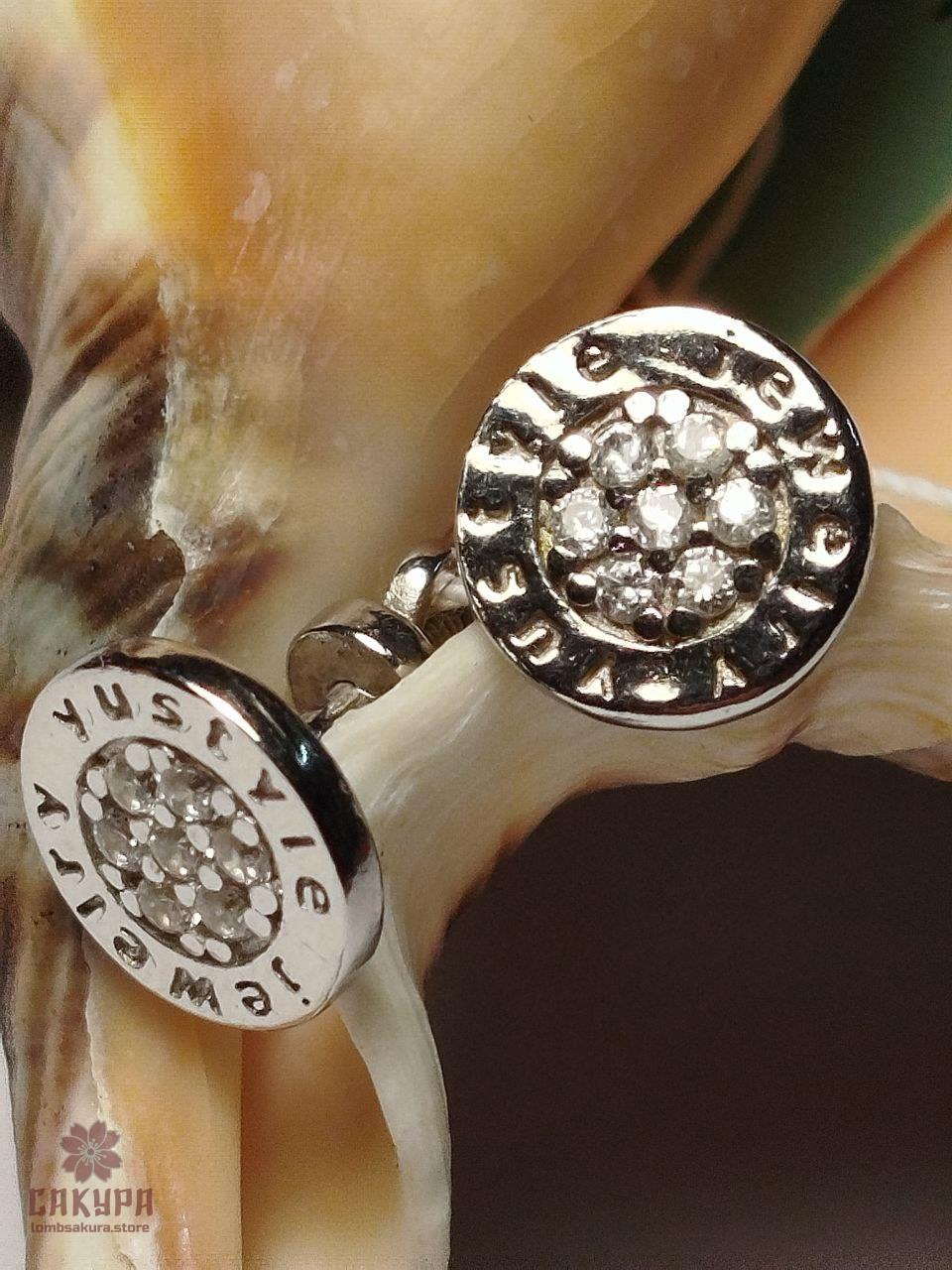 Срібні Сережки зі вставкою цирконій, фото 1