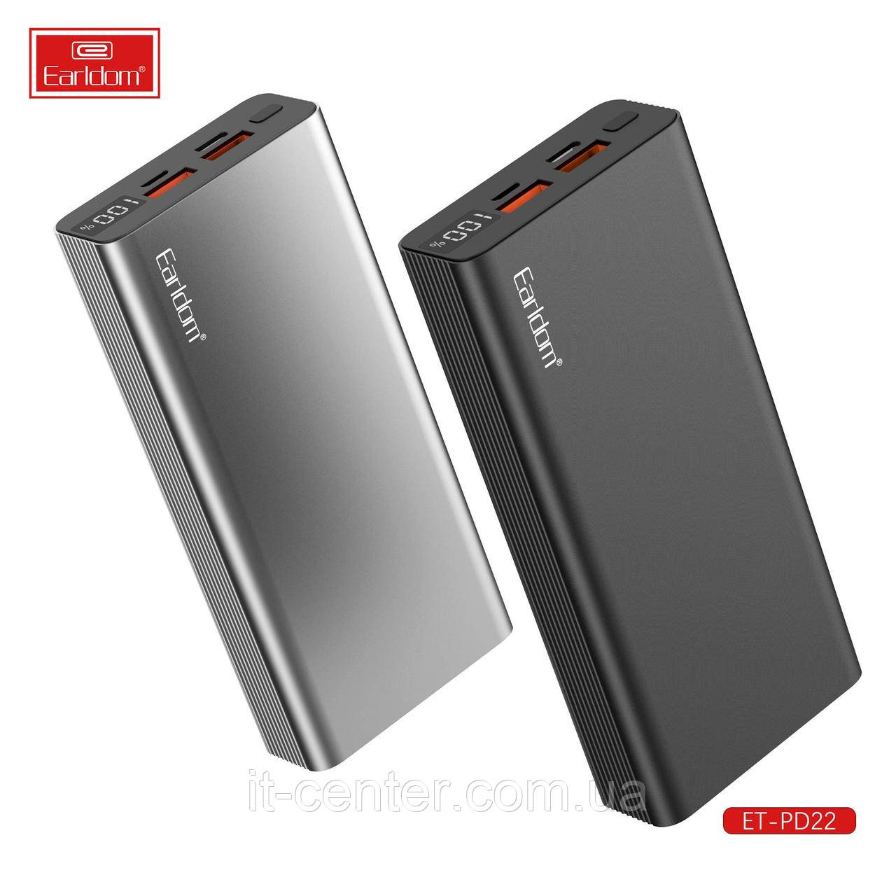 Універсальна мобільна батарея Earldom ET-PD22 20000mAh Black (PB-000122)