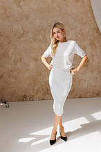 Жіноча футболка в'язана біла ART KNIT