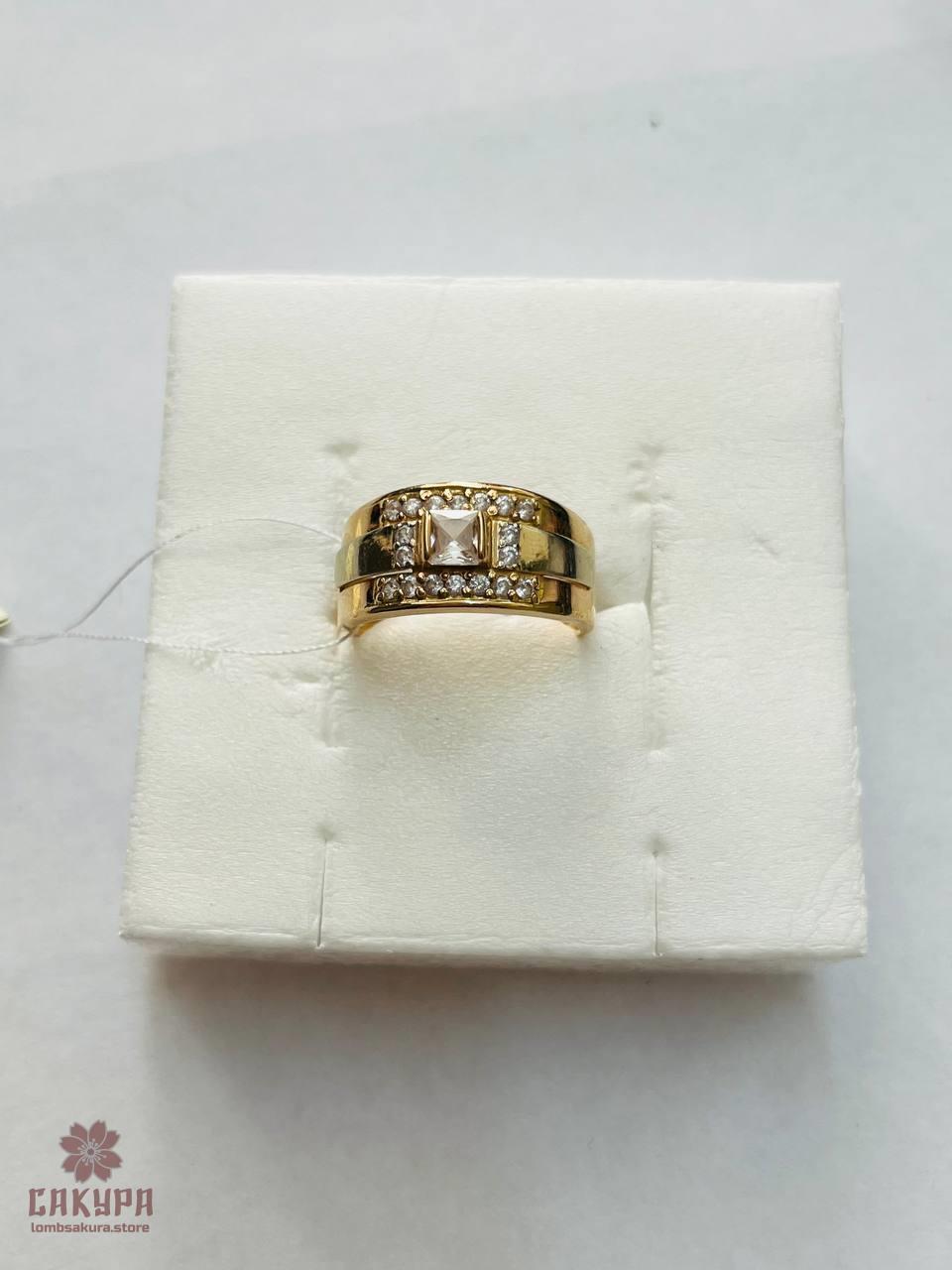 Золота Каблучка зі вставкою цирконій, фото 1