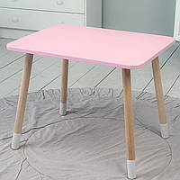 Дитячий прямокутний столик ВхШхГ 46х60х45, стіл для дитячої кімнати, рожевий