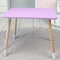 Дитячий столик від 1 року прямокутний ВхШхГ 46×60×45, стіл для занять та творчості, фіолетовий