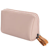 Косметичка женская дорожная водонепроницаемая Нейлоновая 16х10х7 см Бежевая