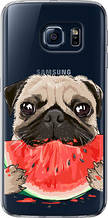 Чохол на Samsung Galaxy S6 G920 Мопс і кавун "4665u-80-851"