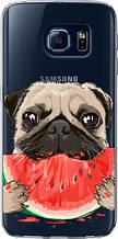 Чохол на Samsung Galaxy S6 Edge G925F Мопс і кавун "4665u-83-851"