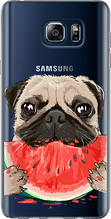 Чохол на Samsung Galaxy Note 5 N920C Мопс і кавун "4665u-127-851"