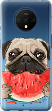 Чохол на OnePlus 7T Мопс і кавун "4665u-1809-851"