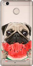 Чохол на Xiaomi Redmi 3x Мопс і кавун "4665u-441-851"