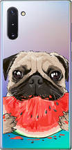 Чохол на Samsung Galaxy Note 10 Мопс і кавун "4665u-1718-851"