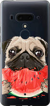 Чохол на HTC U12 Plus Мопс і кавун "4665u-1712-851"