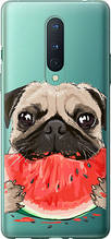 Чохол на OnePlus 8 Мопс і кавун "4665u-1902-851"