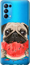Чохол на Oppo Reno5 Мопс і кавун "4665u-2206-851"