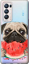 Чохол на Oppo Reno5 Pro Plus Мопс і кавун "4665u-2243-851"