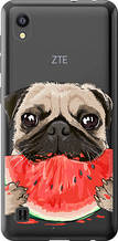 Чохол на ZTE Blade A5 2019 Мопс і кавун "4665u-2109-851"
